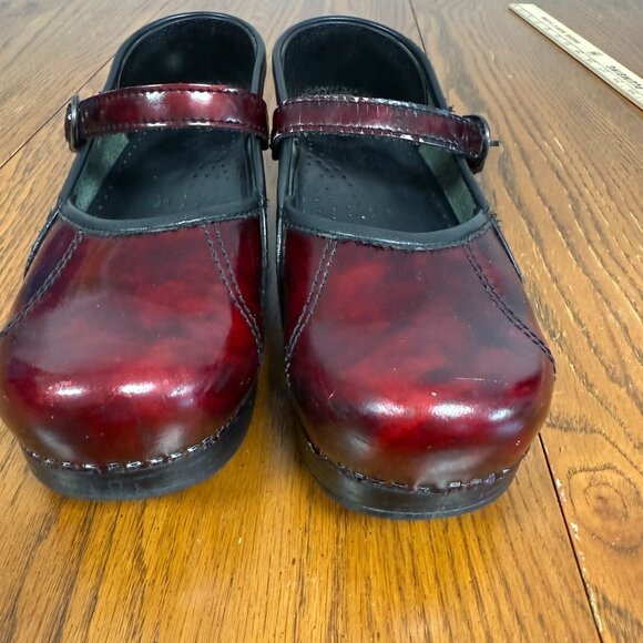 Dansko Mary Jane Bordeaux Women Leather clog Sandals, Size 36 - Picture 1 of 9